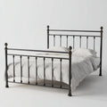 Łóżko metalowe z miękkim materacem do sypialni - 200 x 150 x 100