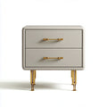 Stolik nocny z drewna i metalu do sypialni - 50 x 40 x 45